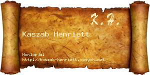 Kaszab Henriett névjegykártya