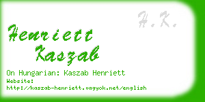 henriett kaszab business card